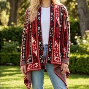 Buffalo Country Boho Chunky Knit Stagecoach Cottagecore Outdoor Cardigan